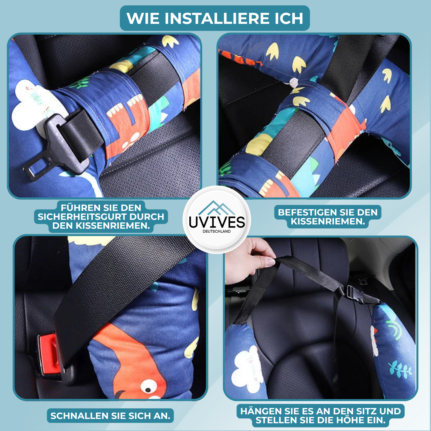 ComfortJourney - Cuscino da viaggio per bambini sul sedile posteriore dell'auto