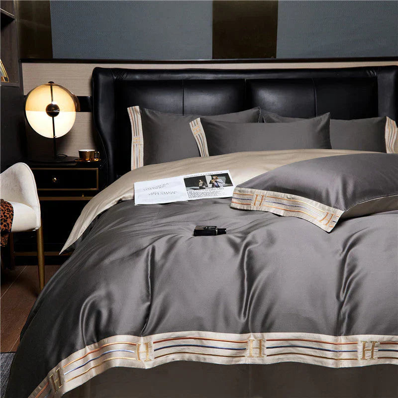 Set di Biancheria da Letto in Raso di Cotone Deluxe - Lusso per la tua Camera da Letto