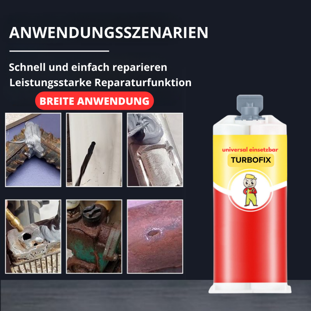 TurboFix | Colla per riparazioni industriale | Saldatura senza saldatrice | Per metallo, legno, plastica e altro