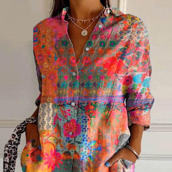 Anna – Elegante Blusa con Stampa Floreale