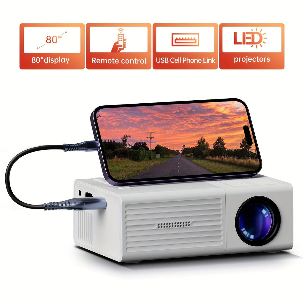 Mini Proiettore Ultra-Luminoso 3000 Lumen – Portatile, HDTV & USB, Ideale per Cinema in Casa & All'aperto!