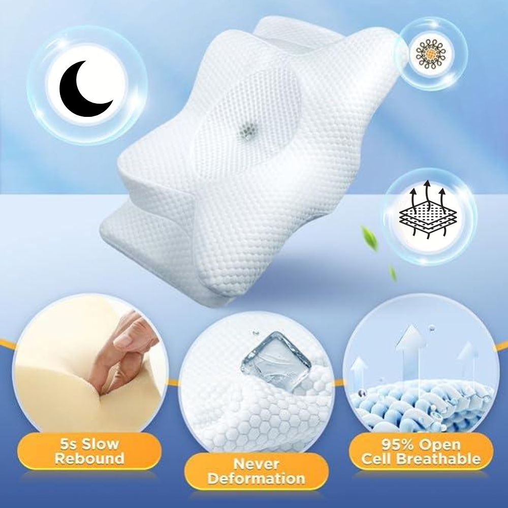 Cuscino Anti-Snoring | Supporto Ergonomico per Collo e Testa | Bianco