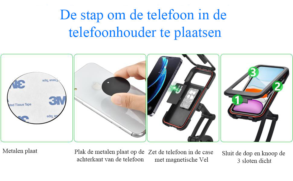 HydroGuard Case | Supporto per telefono impermeabile universale per bici o moto