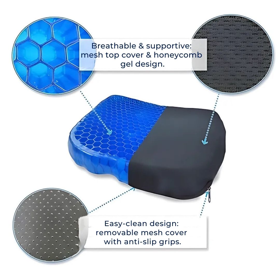 Cuscino di Supporto per il Coccige con Gel Ergonomico per il Comfort della Schiena