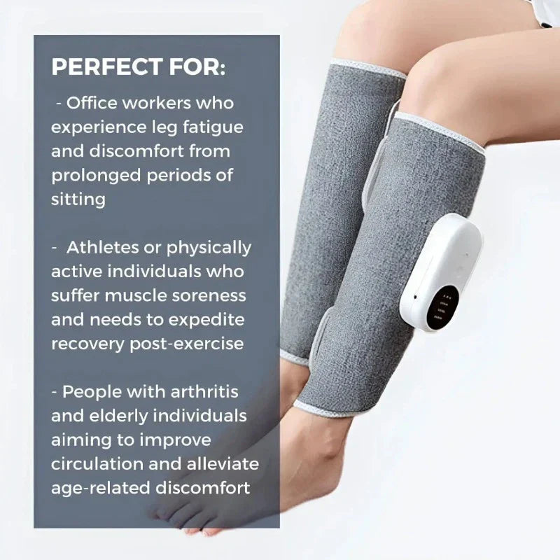 LegRelief Pro | Massaggiatore per Gambe e Polpacci Ricaricabile Senza Fili con Compressione d'Aria