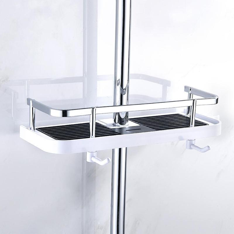 ShowerCaddy | Mensola per doccia senza forare | Supporto regolabile per barre da bagno | Inossidabile e stabile | Sistema di organizzazione per shampoo e accessori