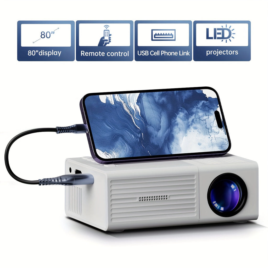 Mini Proiettore Ultra-Luminoso 3000 Lumen – Portatile, HDTV & USB, Ideale per Cinema in Casa & All'aperto!