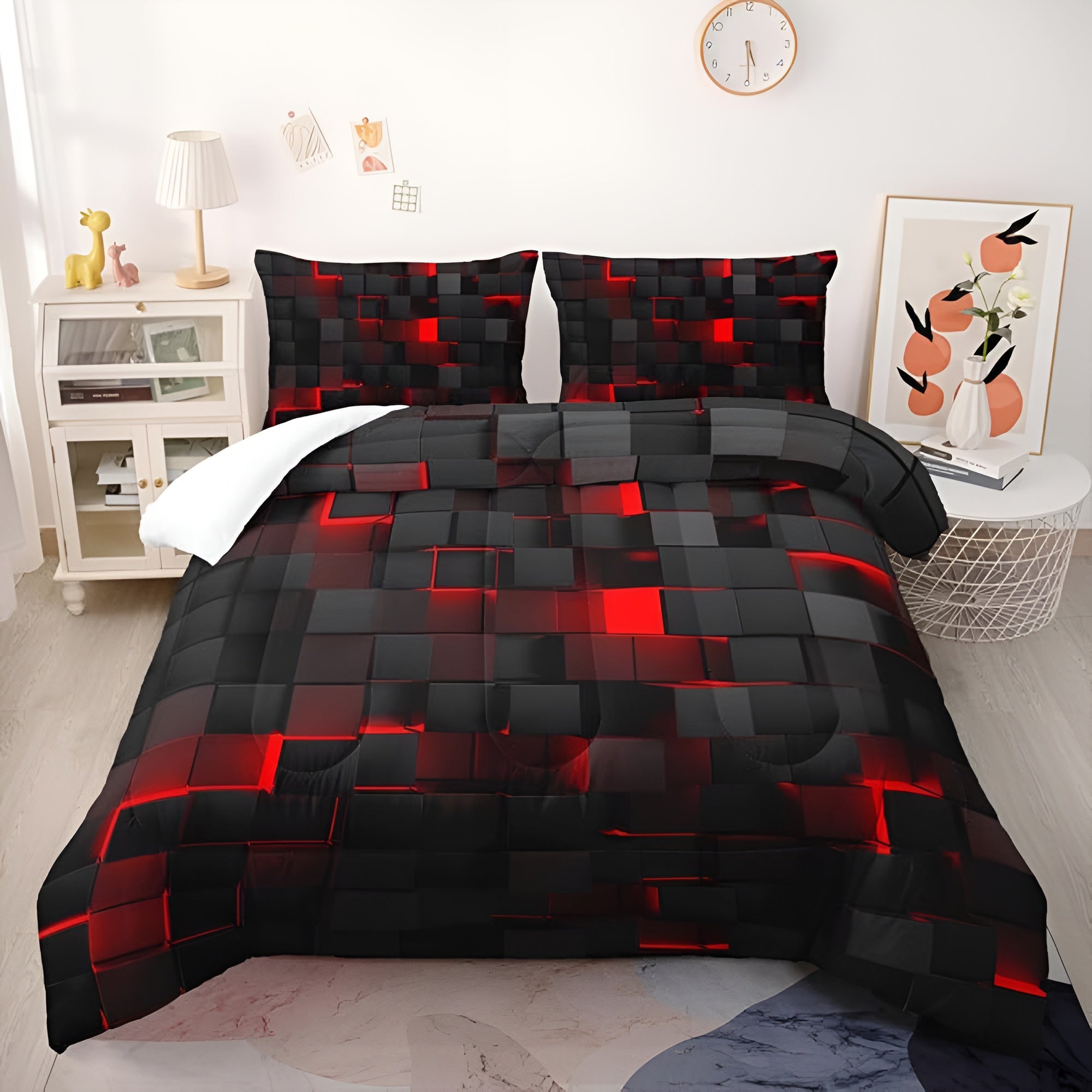 Biancheria da letto 3D con federe | Lenzuola per gamer | Copripiumino | Neonara