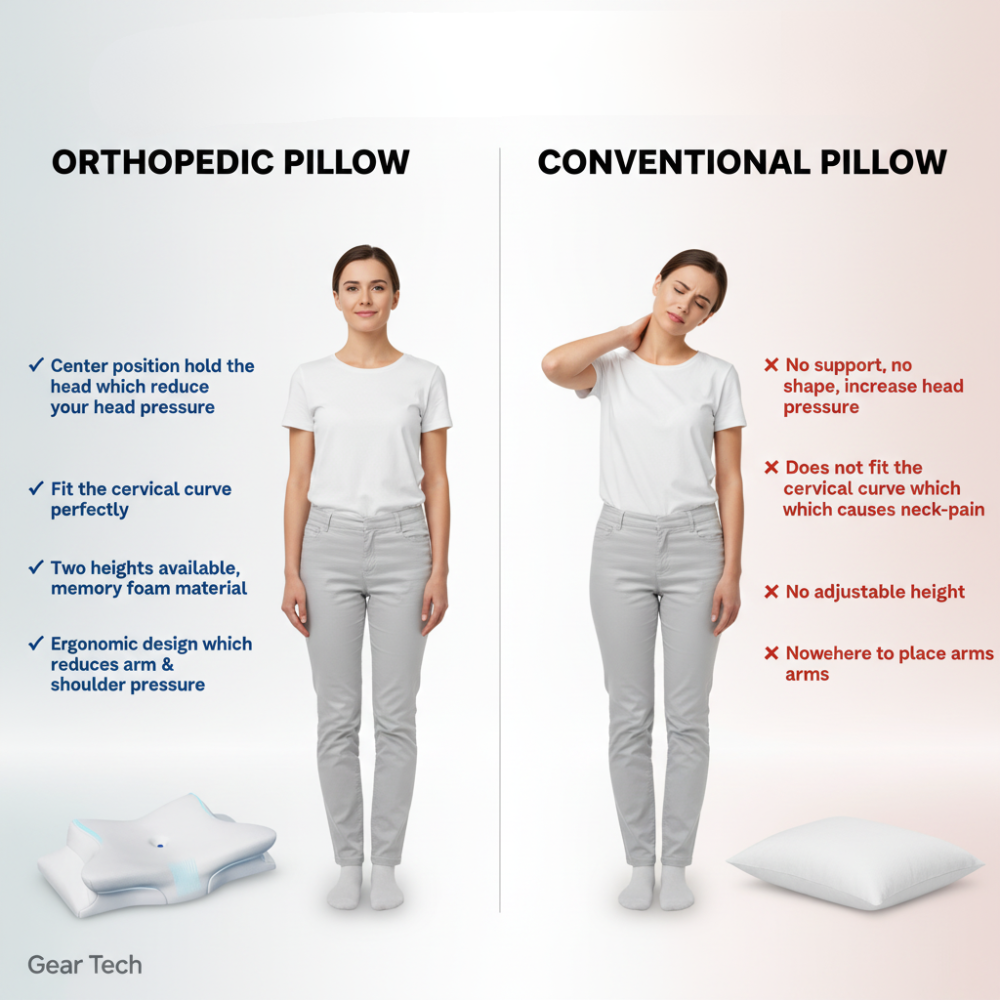 Cuscino Anti-Snoring | Supporto Ergonomico per Collo e Testa | Bianco