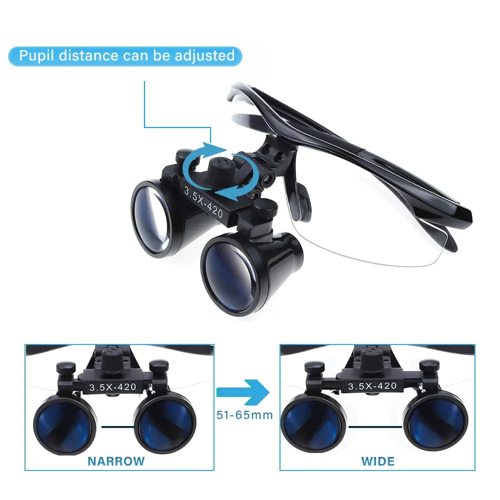 OrionView LED Binocular Loupes, ingrandimento 2.5X–3.5X