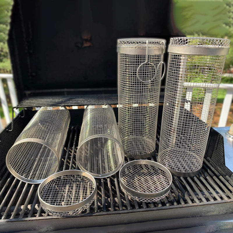 GrillMaster – Cestello per BBQ in Acciaio Inossidabile a 360° | 1+1 GRATIS | Cottura Uniforme senza Bruciature | Ideale per Carne, Verdure & Affumicatura