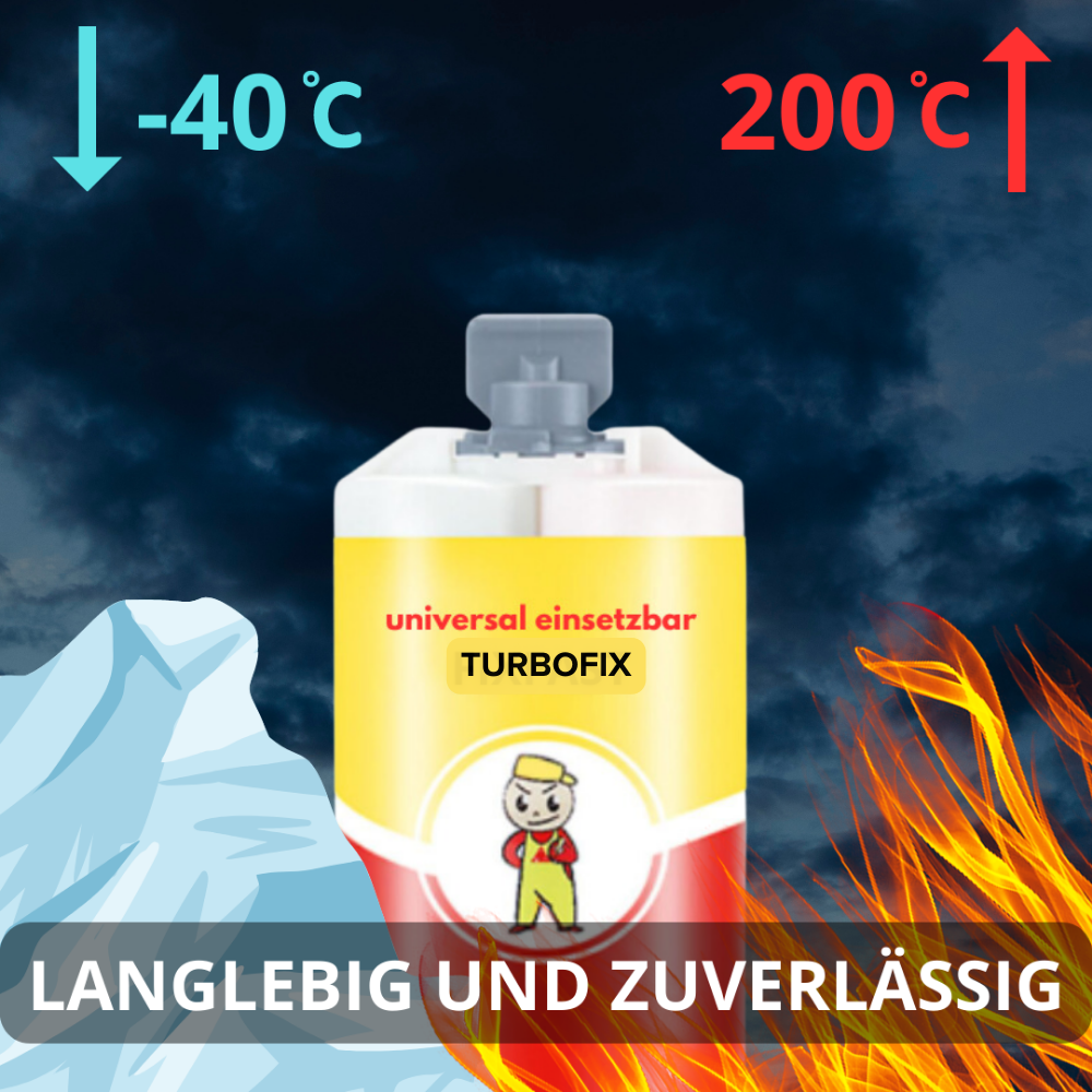 TurboFix | Colla per riparazioni industriale | Saldatura senza saldatrice | Per metallo, legno, plastica e altro