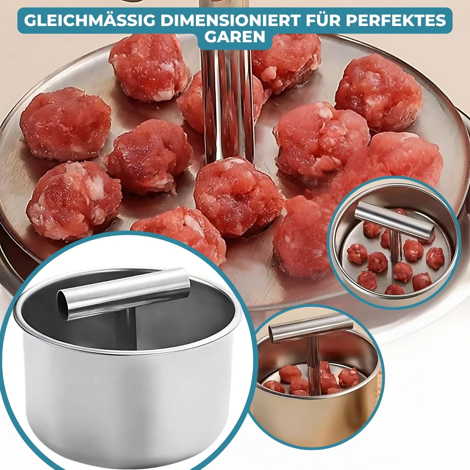 MeatShaper - Stampino in acciaio inox per polpette in cucina