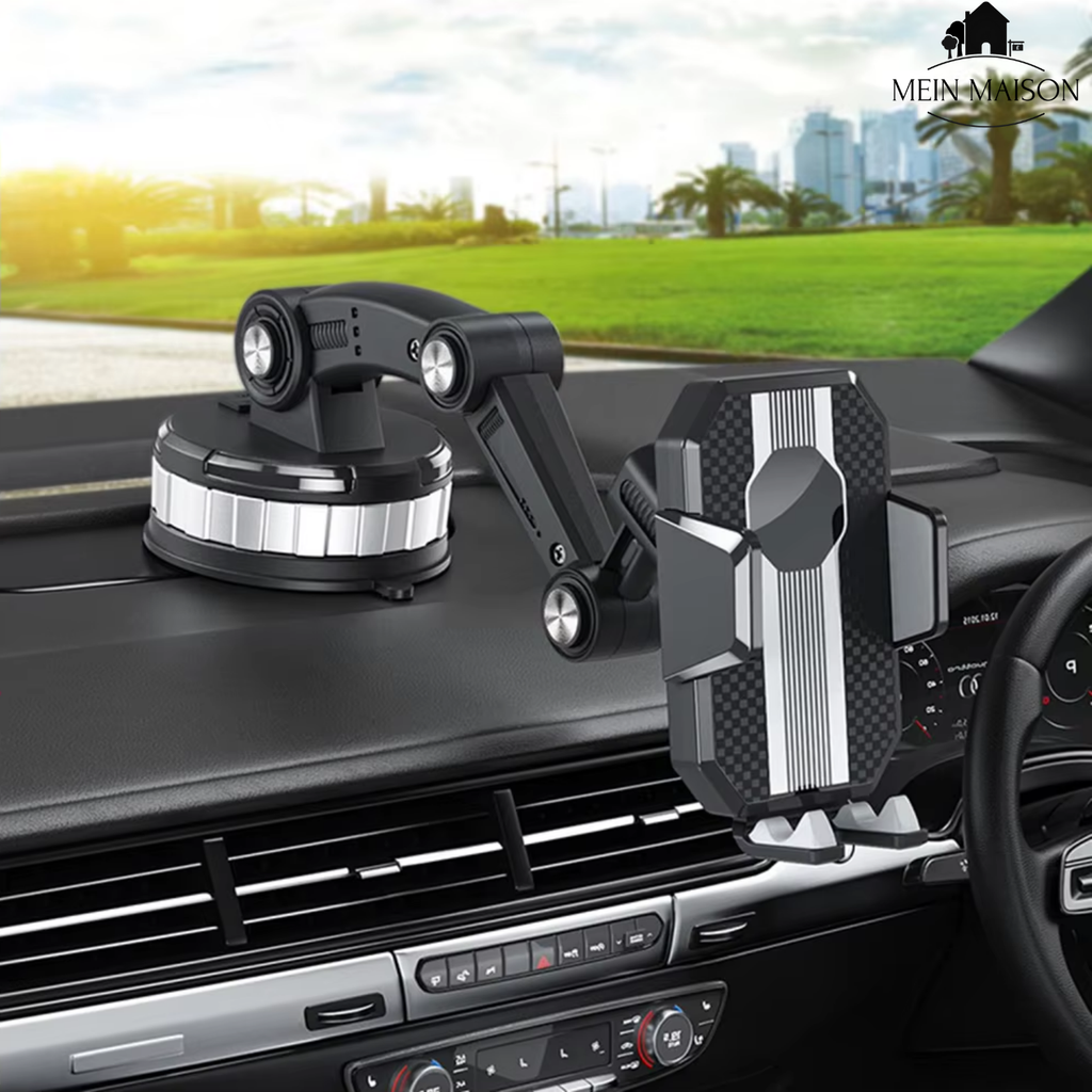 Supporto per telefono auto GripTech | Forte adesione del ventosa | Rotazione 360° | Uso con una mano