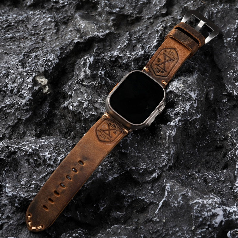 Cinturino Apple Watch in Pelle Vintage Fatto a Mano