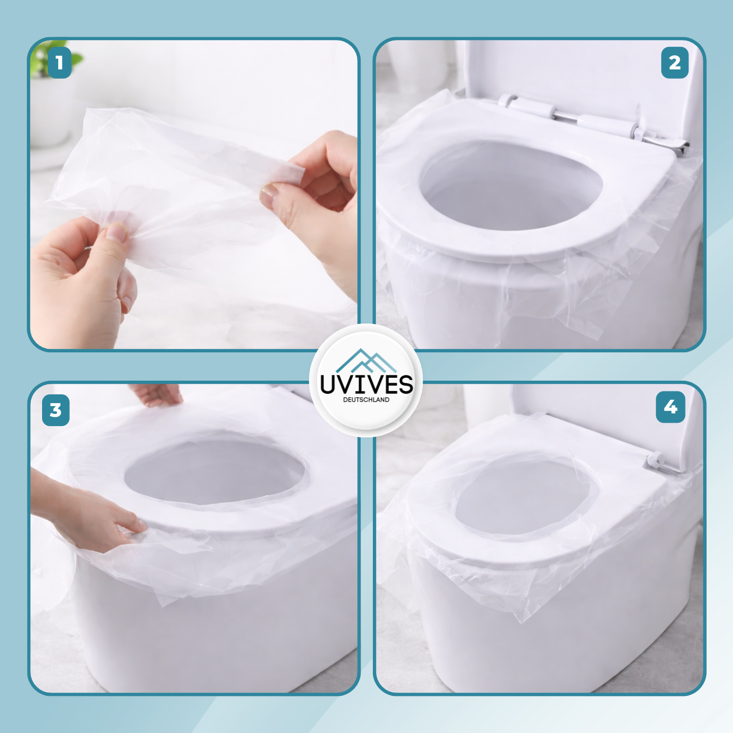 50 pezzi | HygieneCover – Strato protettivo privo di germi per ogni visita al bagno in strutture pubbliche