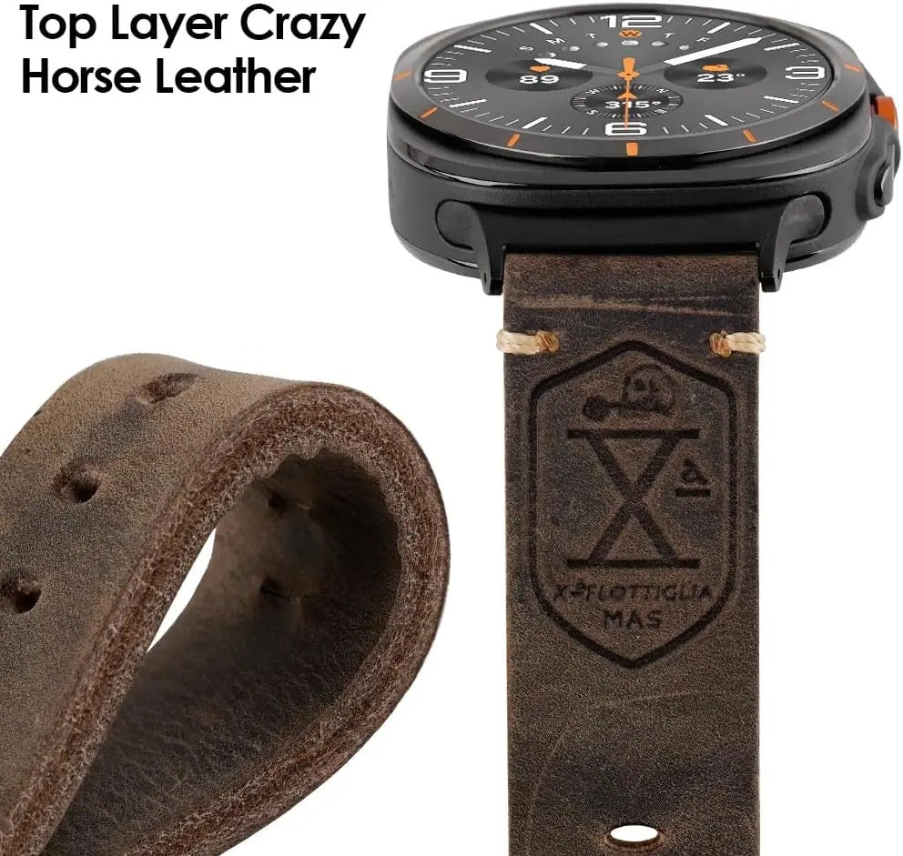 Bracciale in Pelle Ardentora con Aspetto Vintage per Samsung Watch Ultra