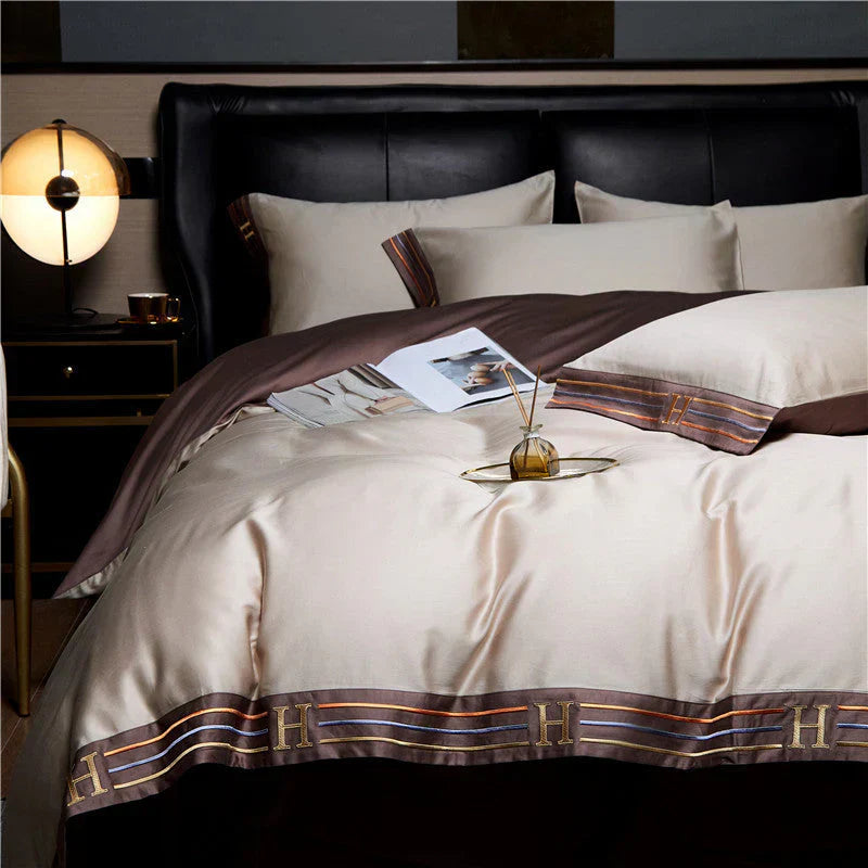 Set di Biancheria da Letto in Raso di Cotone Deluxe - Lusso per la tua Camera da Letto