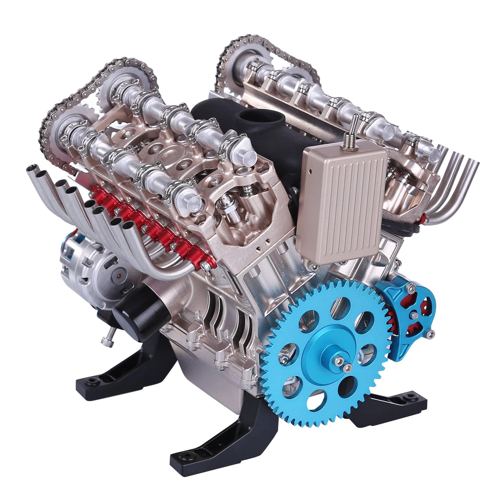 Modello di Motore Auto in Kit | 8 Cilindri | Oggetto da Collezione in Resina Massiccia | Oggetto Didattico e Decorativo