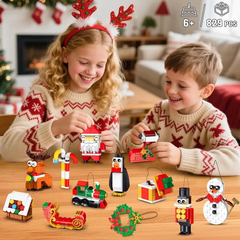 CraftVent | 24 Giorni di Countdown di Natale Ornamenti Set di Costruzione Calendario dell'Avvento
