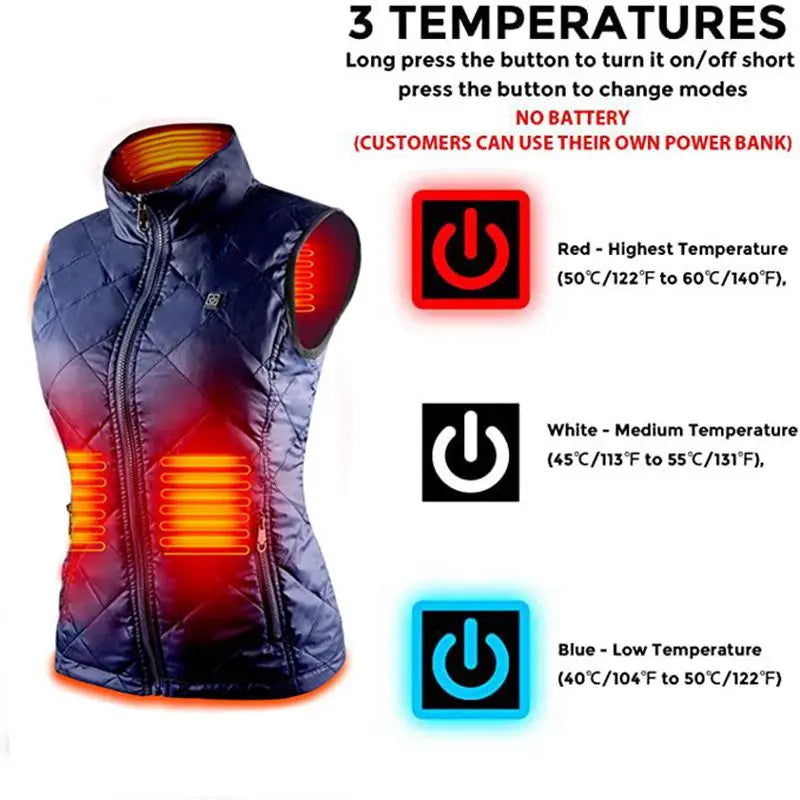 ThermaBelle Gilet Riscaldato per Donna | Gilet Riscaldato USB con Tecnologia Infrarossa | Leggero e Regolabile in Temperatura | Perfetto per Autunno e Inverno
