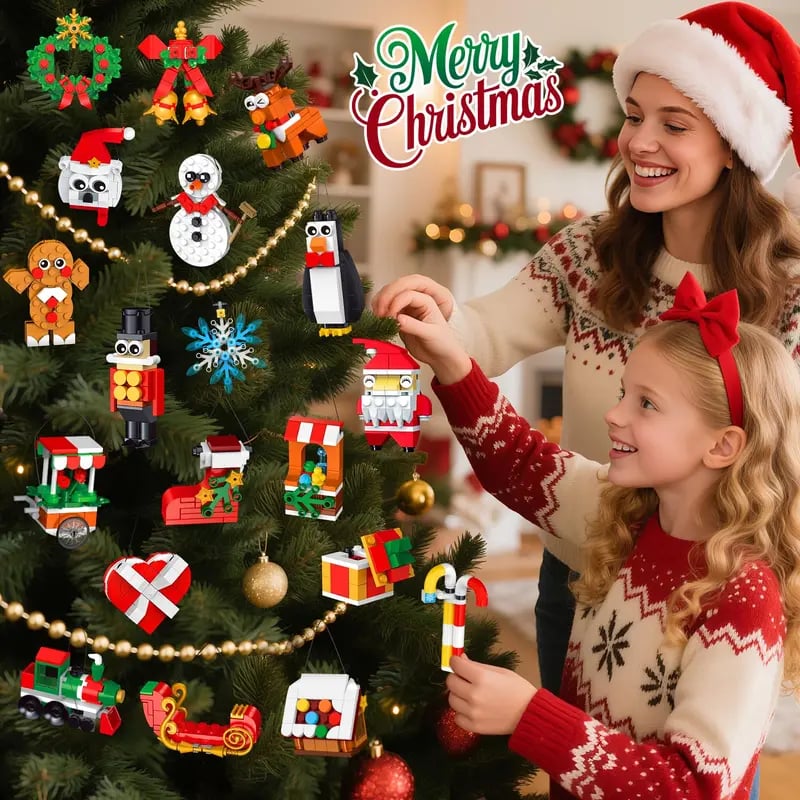 CraftVent | 24 Giorni di Countdown di Natale Ornamenti Set di Costruzione Calendario dell'Avvento