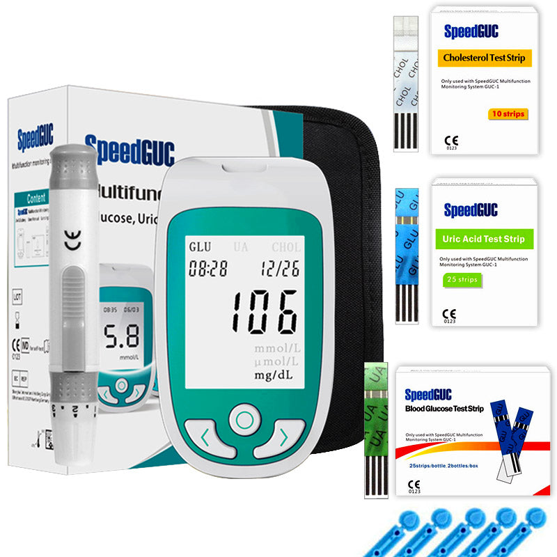 AstraGuard Kit di Test 3-In-1 per Colesterolo, Glucosio e Acido Urico