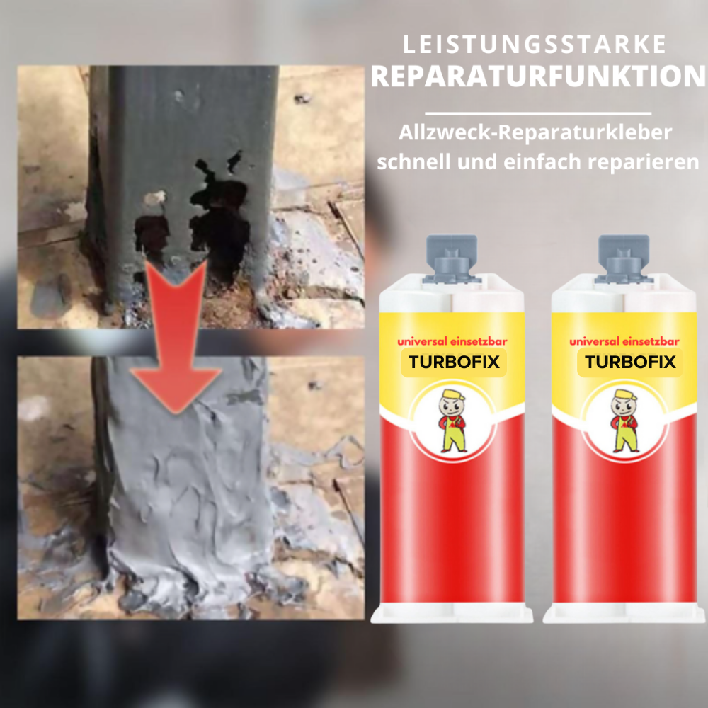TurboFix | Colla per riparazioni industriale | Saldatura senza saldatrice | Per metallo, legno, plastica e altro