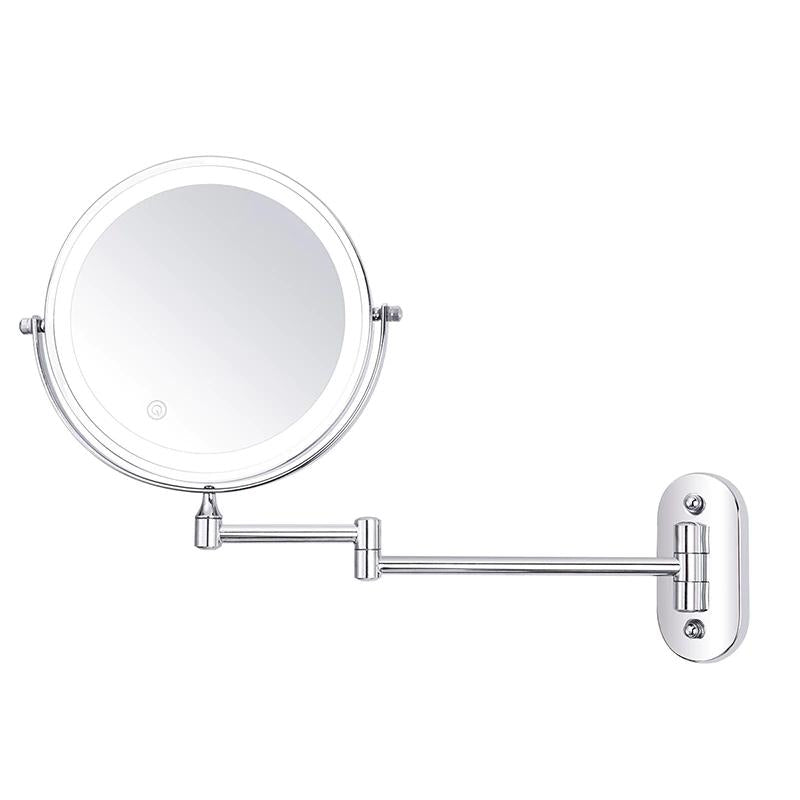 Specchio ingranditore Lunicca con LED ricaricabile e finitura cromata
