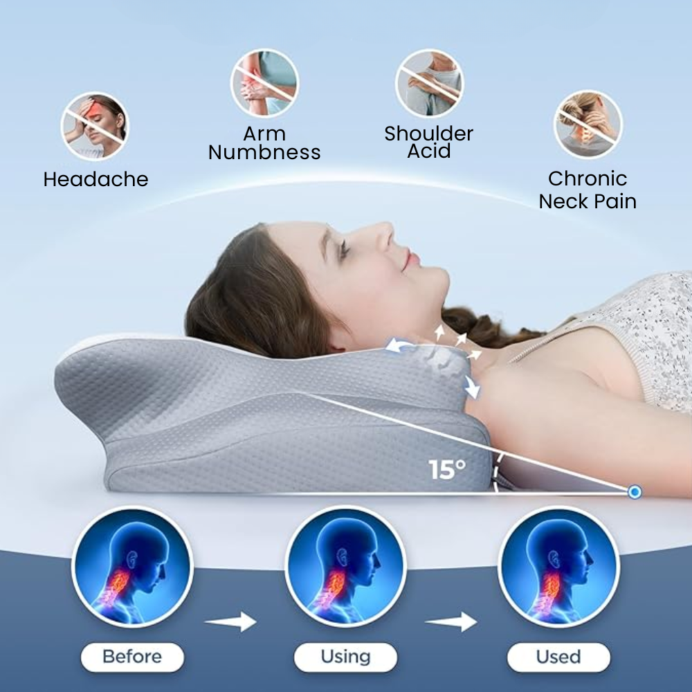 Cuscino Anti-Snoring | Supporto Ergonomico per Collo e Testa | Bianco