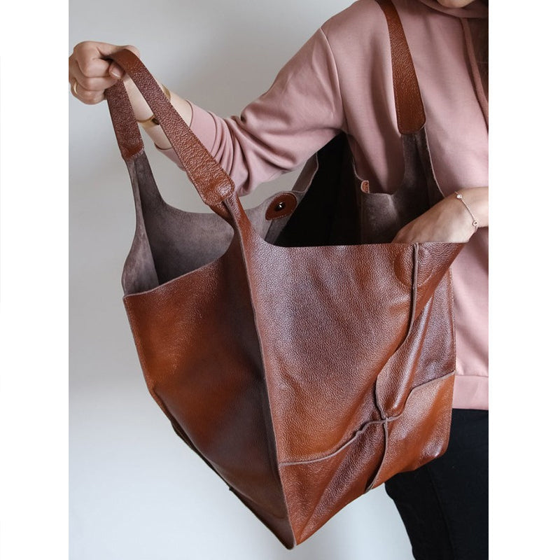 Borse da weekend oversized in pelle