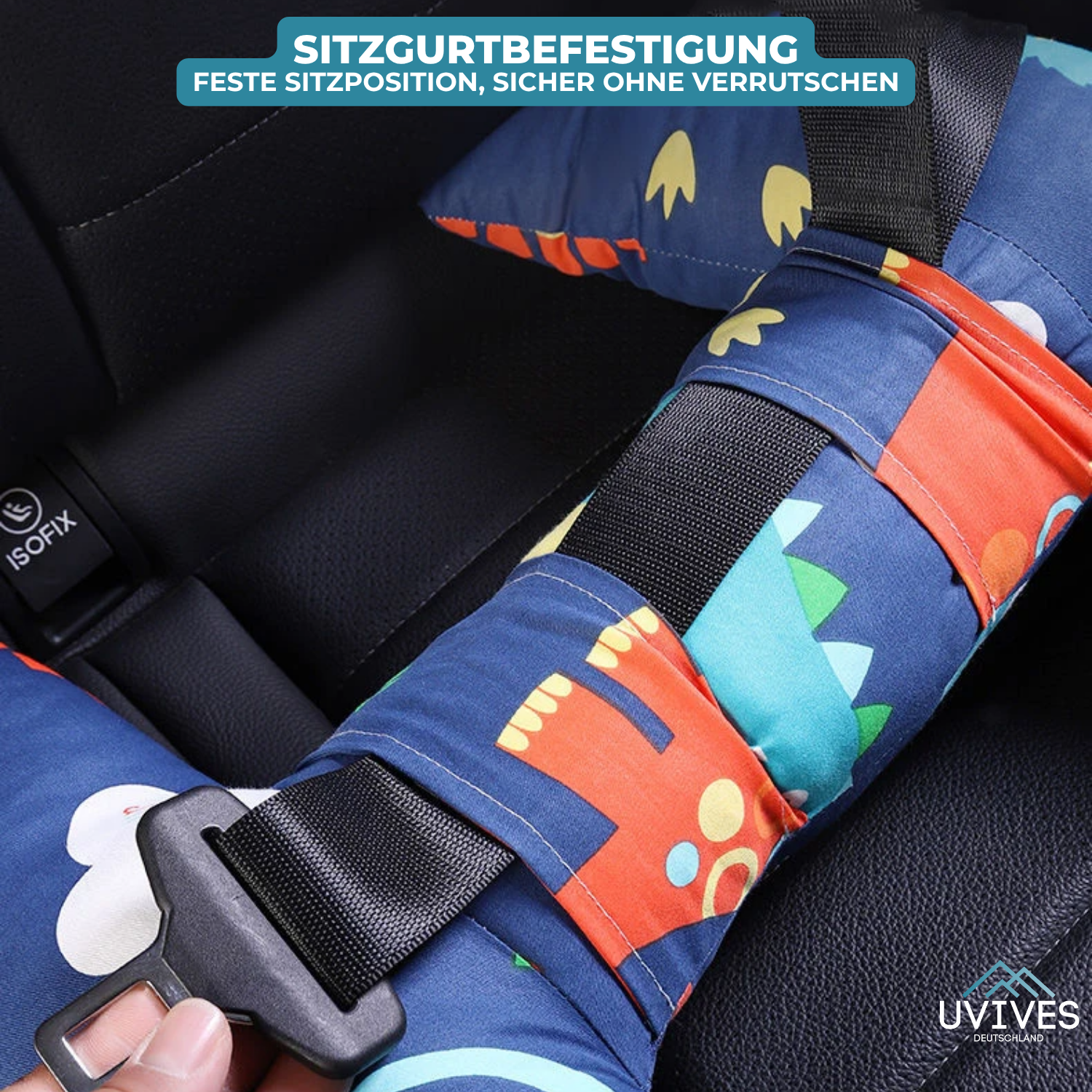 ComfortJourney - Cuscino da viaggio per bambini sul sedile posteriore dell'auto