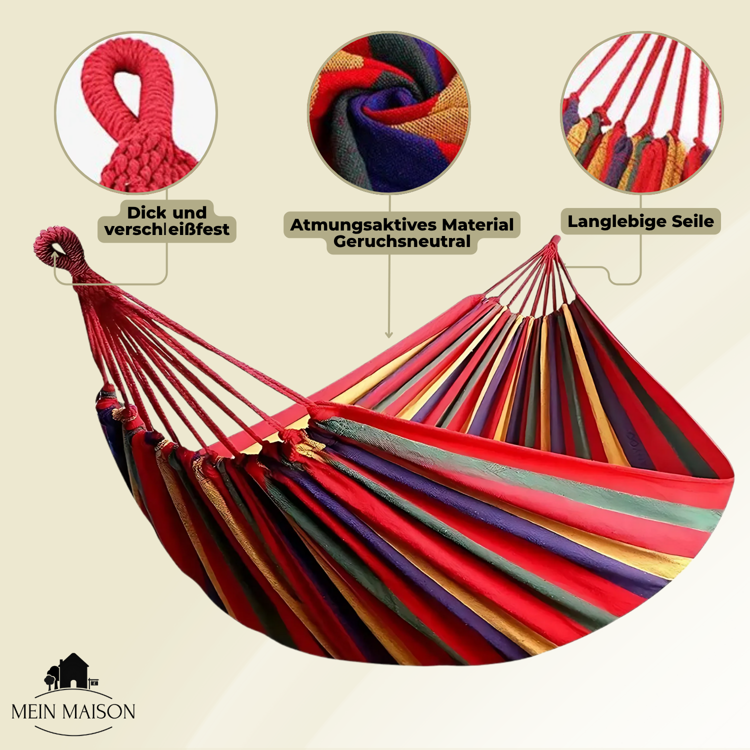 RelaxoLounge Amaca in Tela Sostenibile con Design Antiscivolo, Capacità di Carico 200 kg