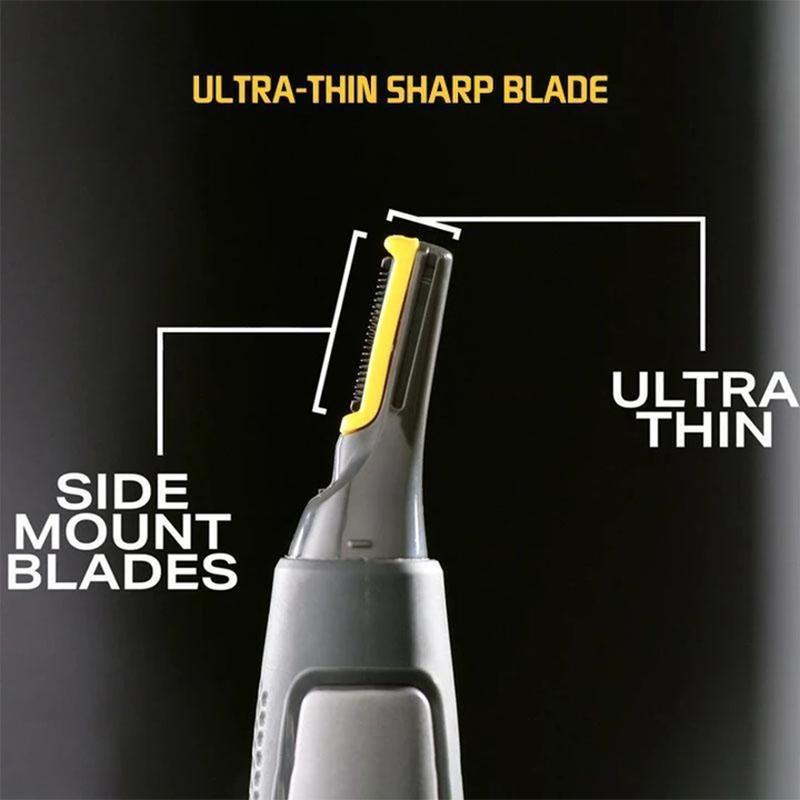 Brehn | Professionale Precision Trimmer Ultra Sottile | Lame in Acciaio Inossidabile Titanio | Luce LED Integrata | Tecnologia di Micro-Oscillazione | Per Naso, Orecchie & Contorni