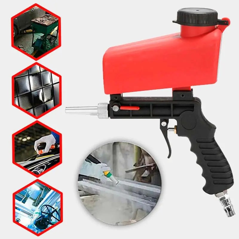 EvoBlast | Pistola per sabbiatura multiuso | Potente e precisa | Per ruggine, pulizia e trattamento delle superfici | Sistema ad aria compressa 90 PSI