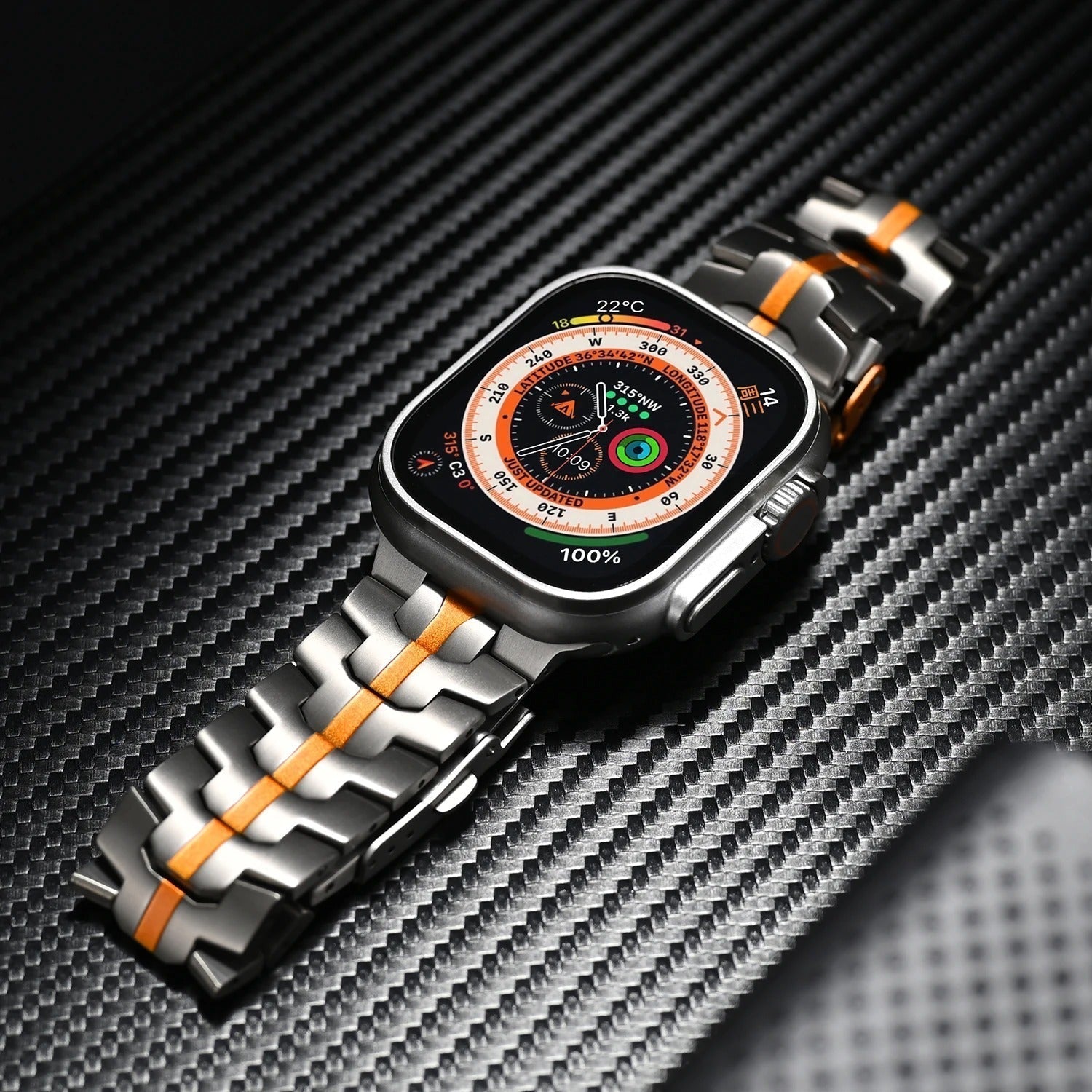 Bracciale in Titanio per Apple Watch Veralis con Chiusura Ipoallergenica