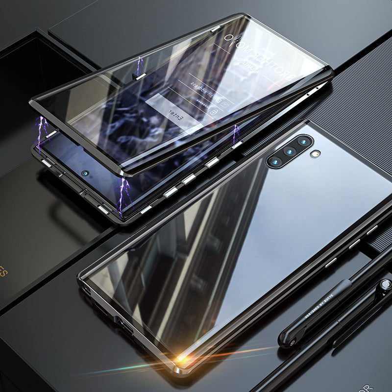 Custodia per telefono doppia faccia in vetro temperato magnetico per Samsung