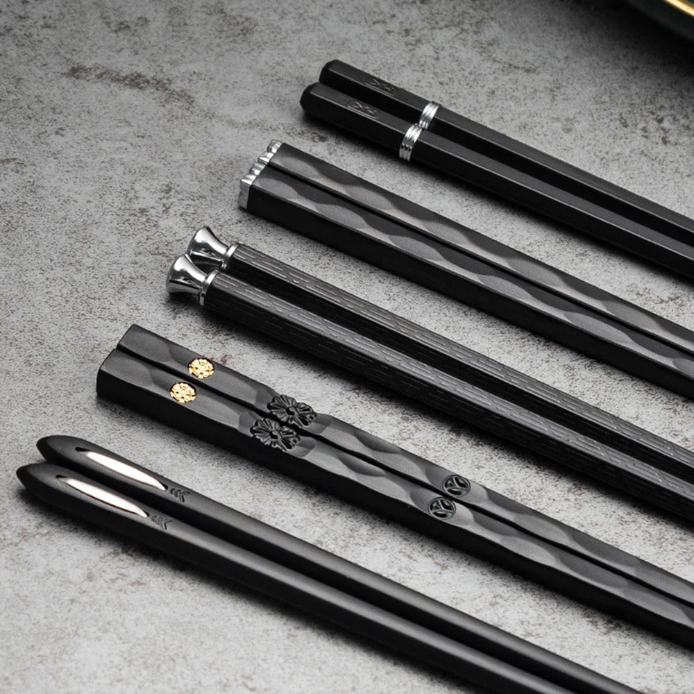 DineLux – Set di Bacchette da Tavola Lussuoso con Design Raffinati (5 Paia)