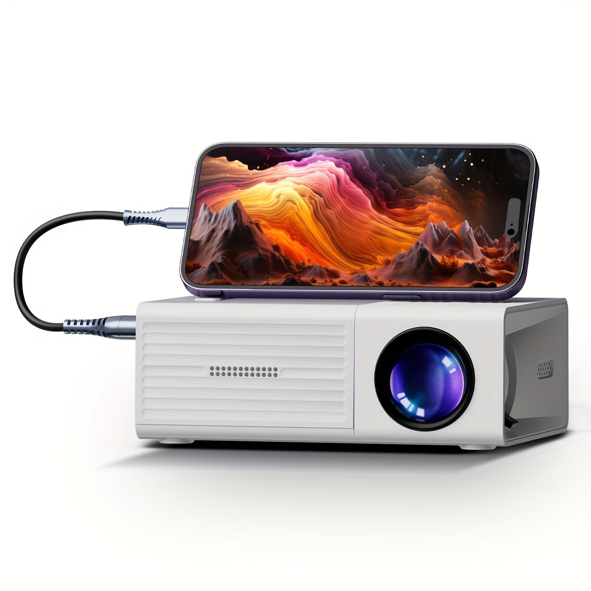 Mini Proiettore Ultra-Luminoso 3000 Lumen – Portatile, HDTV & USB, Ideale per Cinema in Casa & All'aperto!