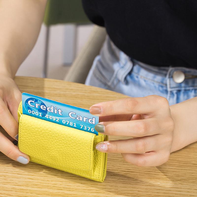 Portafoglio RFID fatto a mano in morbida pelle