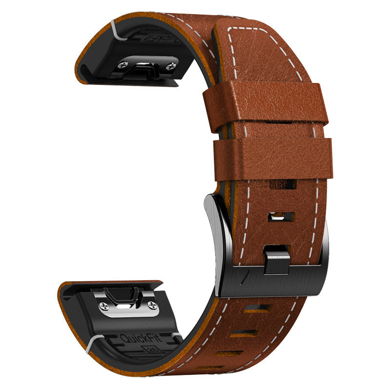 Cinturino ibrido in pelle e TPU Arion per Garmin Fenix 8, 7X, 6X Pro