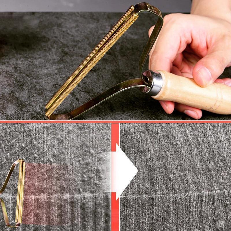 Brehn | Rimuovi Pelucchi Manuale | Testa di Precisione in Rame | Manico in Legno Massello | Rasoio Tessile senza Batteria per Cashmere, Lana e Mobili Imbottiti | Estrattore di Pilling