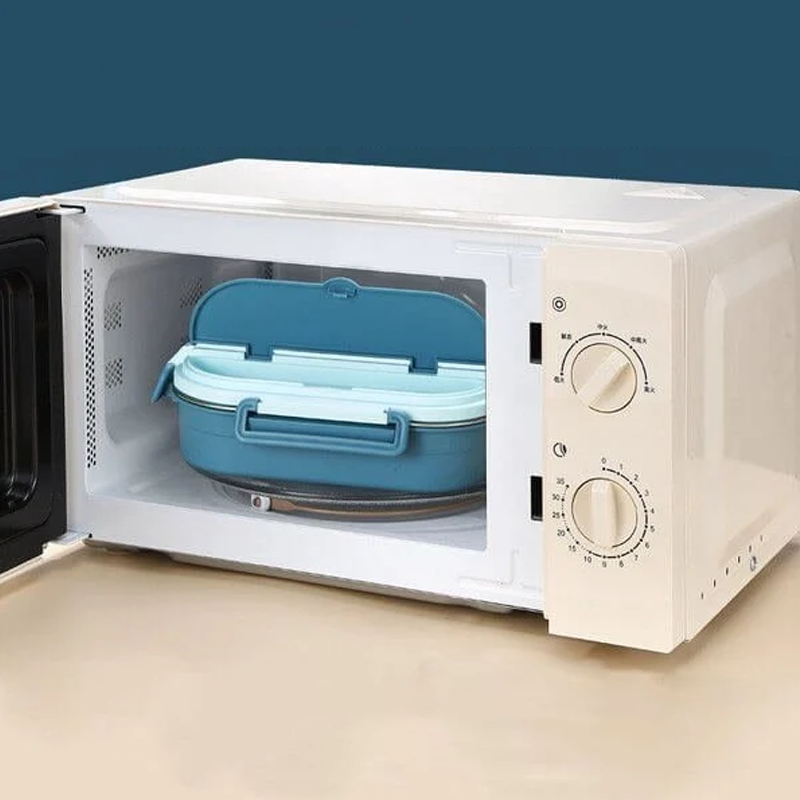 Thermo-Lunchbox in acciaio inossidabile – interno in acciaio inossidabile – 3 o 4 scomparti con ciotola per zuppa – Orologio da parete