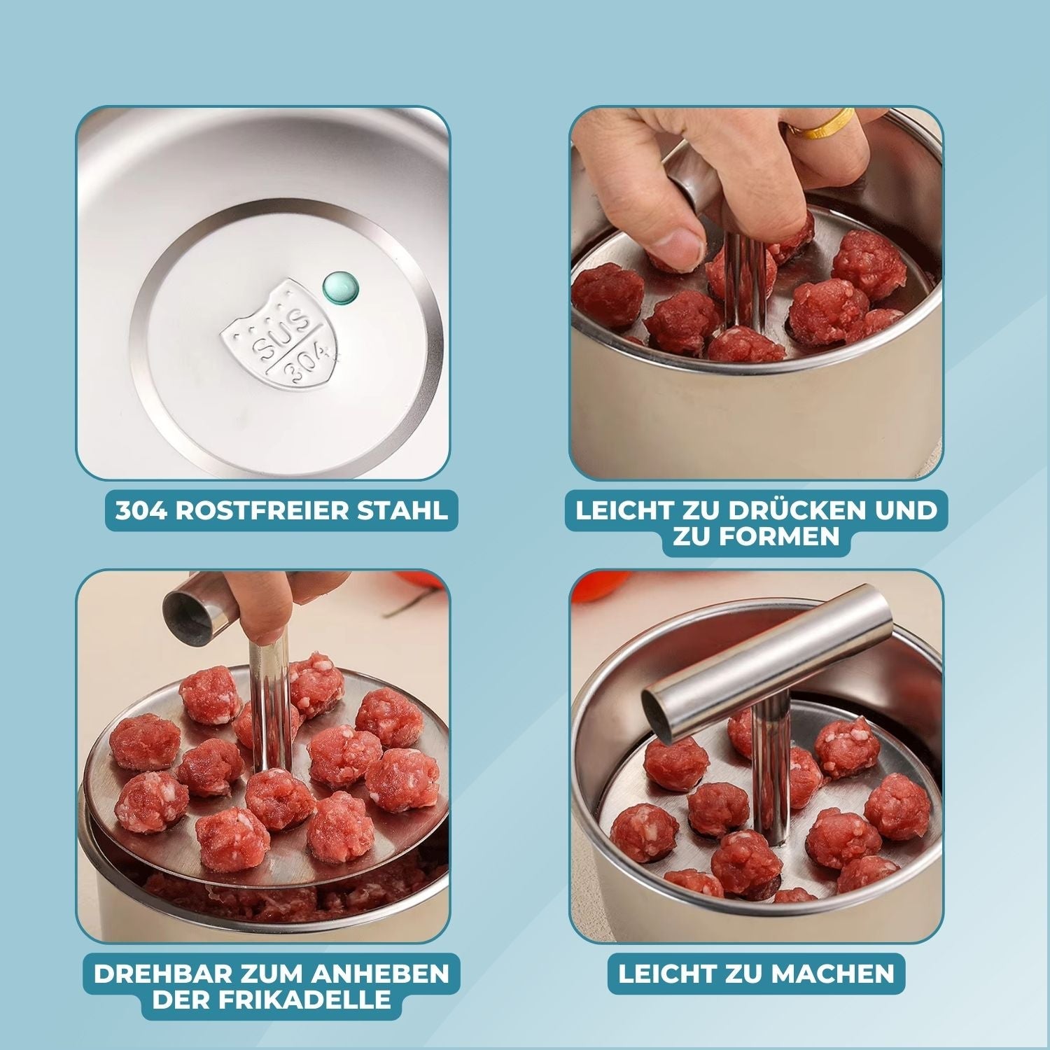 MeatShaper - Stampino in acciaio inox per polpette in cucina