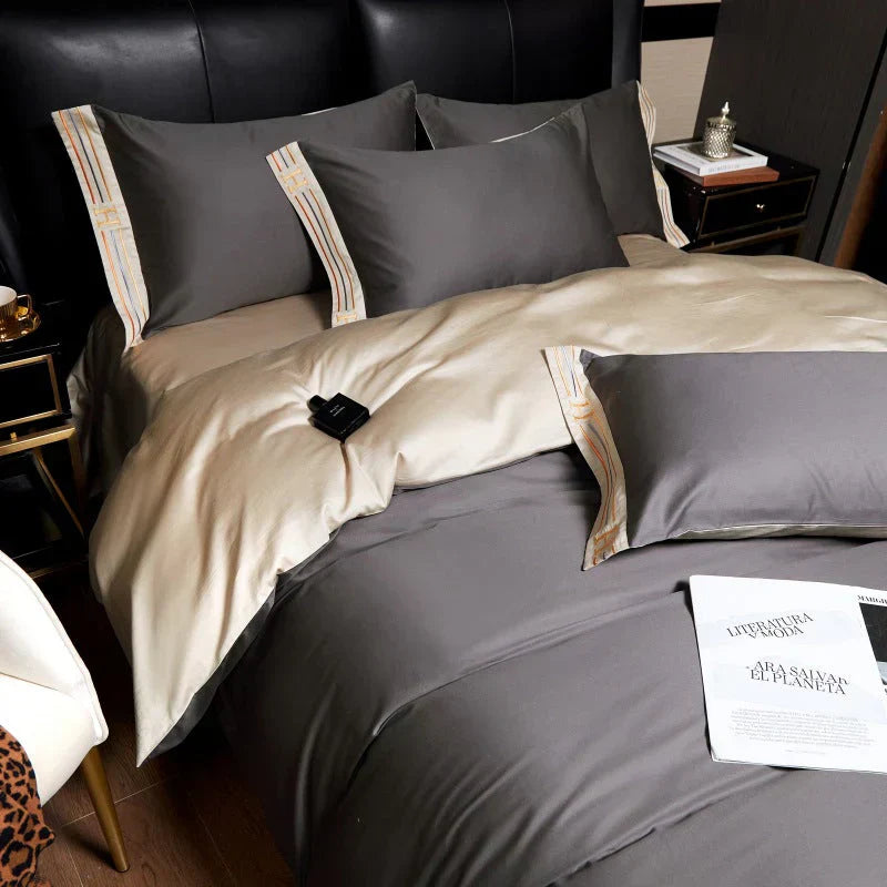 Set di Biancheria da Letto in Raso di Cotone Deluxe - Lusso per la tua Camera da Letto