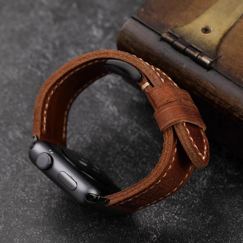 Cinturino Apple Watch in Pelle Vintage Fatto a Mano