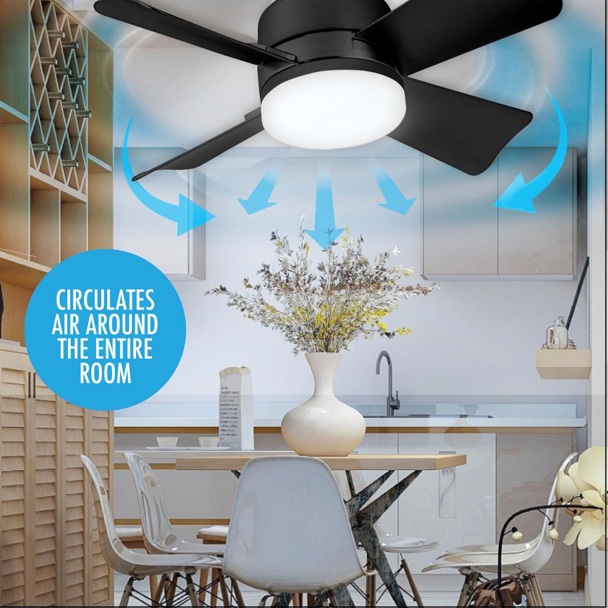 LuxeBreeze Ventilatore a Soffitto Portatile & Luce | Elegante soluzione 2-in-1 con telecomando per comfort e stile