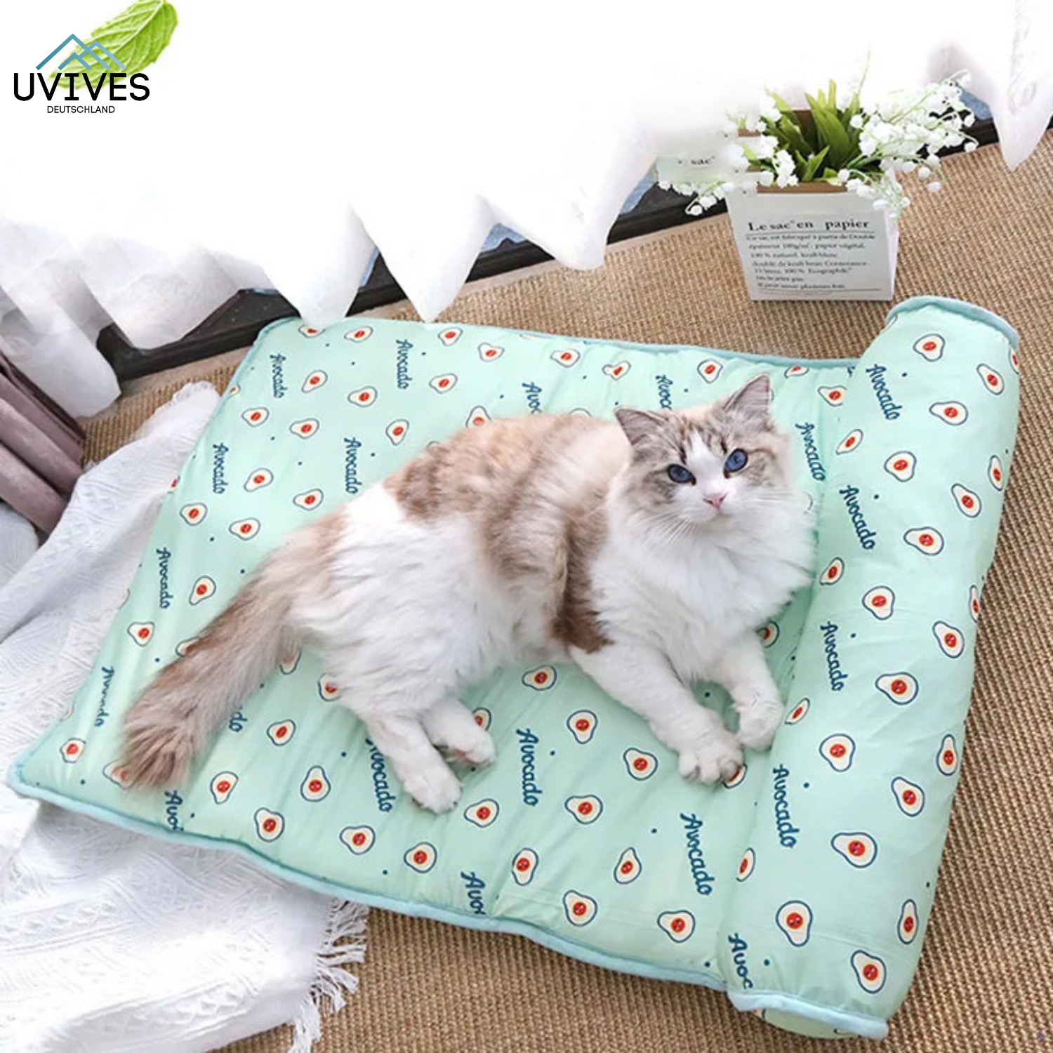 CoolPetty - Materassino refrigerante in seta di ghiaccio per cani e gatti