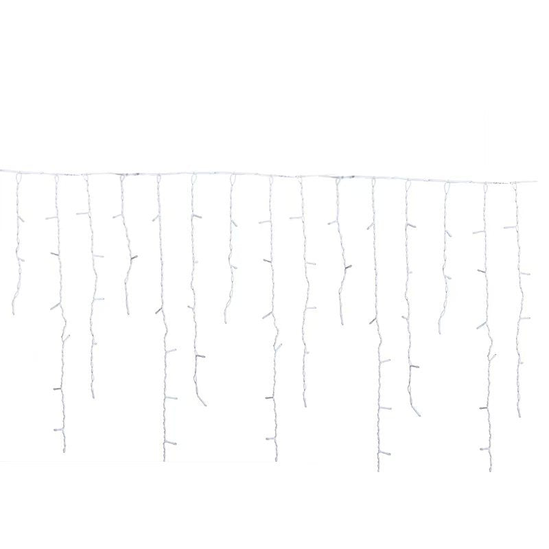 Quntis 50m Catena di Luci LED a Goccia di Ghiaccio | IP44 Resistente alle Intemperie | 36V Bassa Tensione | 500+ LED | Effetto Cascata di Gocce di Ghiaccio | Bianco Caldo