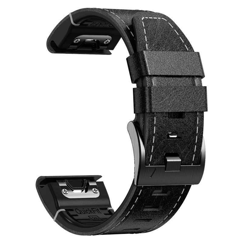 Cinturino ibrido in pelle e TPU Arion per Garmin Fenix 8, 7X, 6X Pro